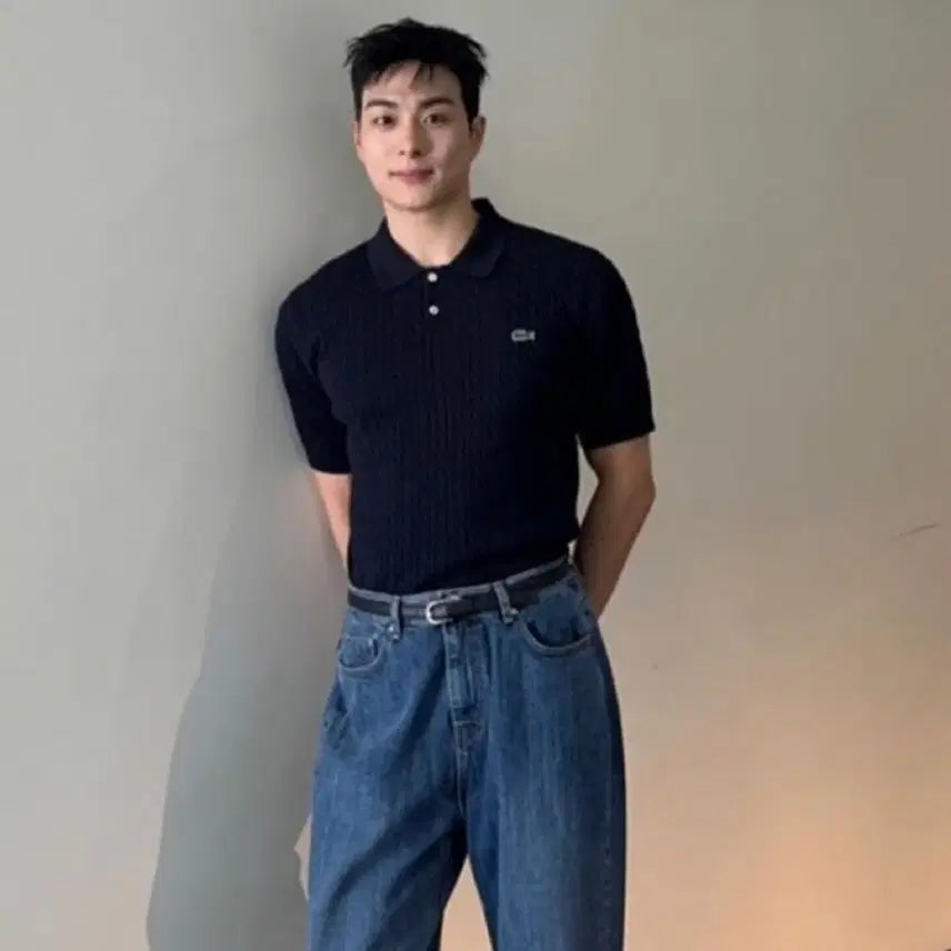 [SOLD OUT] (105-110) Lacoste 라코스테 케이블 폴로 네이비