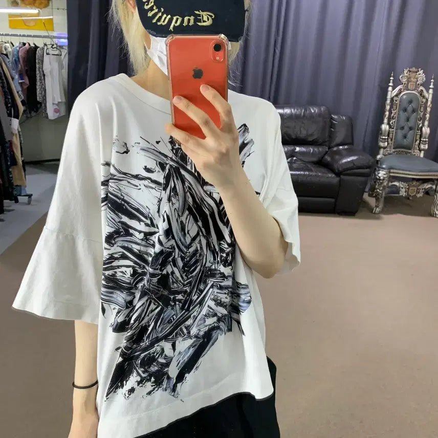 [BUNJANG] ISSEY MIYAKE MEN Printed Oversized Short Sleeve T-Shirt / ISSEY MIYAKE MEN 이세이미야케 프린팅 오버핏 반팔 티셔츠