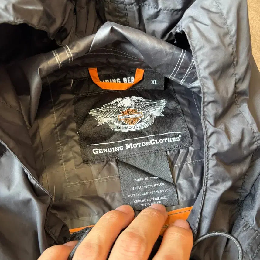 [BUNJANG] Harley-Davidson Black Windbreaker Jacket / 할리데이비슨 블랙 윈드브레이커 우의 자켓