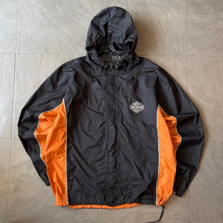 [BUNJANG] Harley-Davidson Black Windbreaker Jacket / 할리데이비슨 블랙 윈드브레이커 우의 자켓