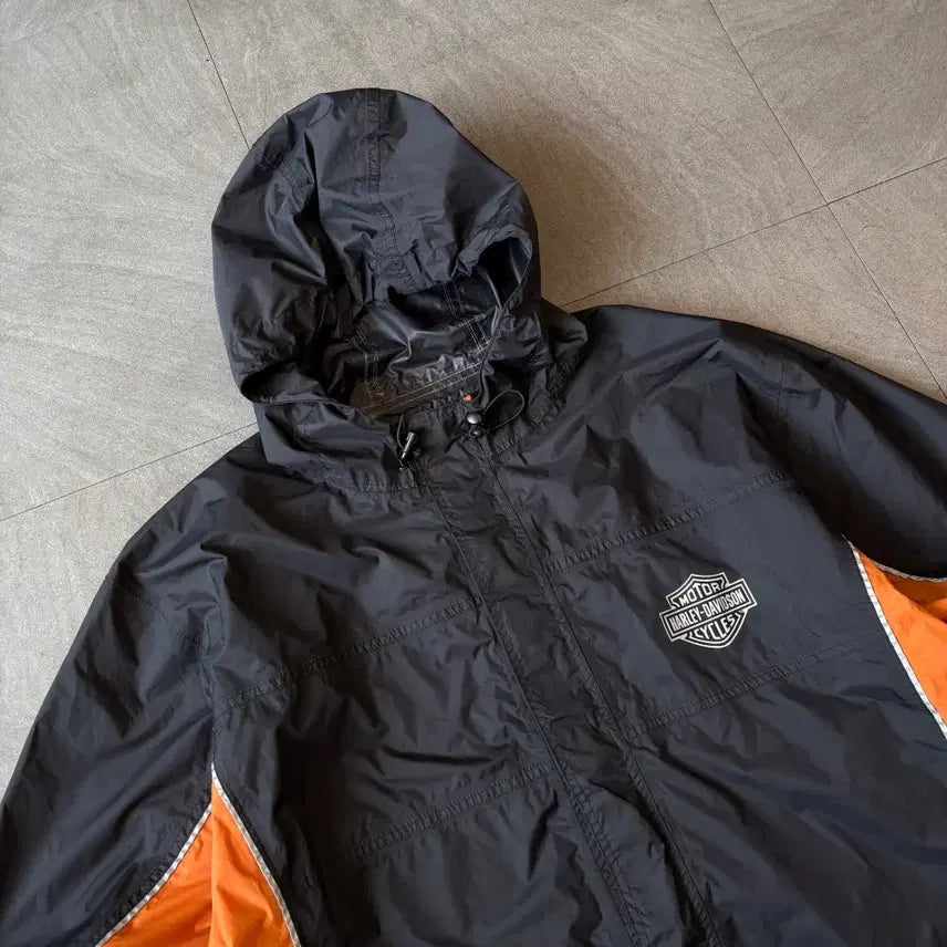 [BUNJANG] Harley-Davidson Black Windbreaker Jacket / 할리데이비슨 블랙 윈드브레이커 우의 자켓