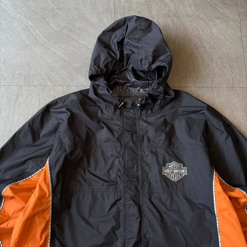 [BUNJANG] Harley-Davidson Black Windbreaker Jacket / 할리데이비슨 블랙 윈드브레이커 우의 자켓