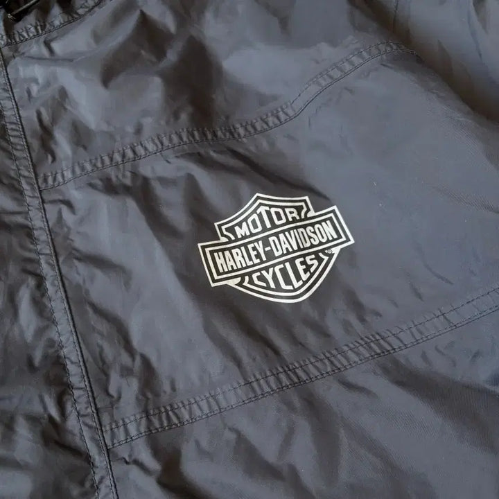 [BUNJANG] Harley-Davidson Black Windbreaker Jacket / 할리데이비슨 블랙 윈드브레이커 우의 자켓
