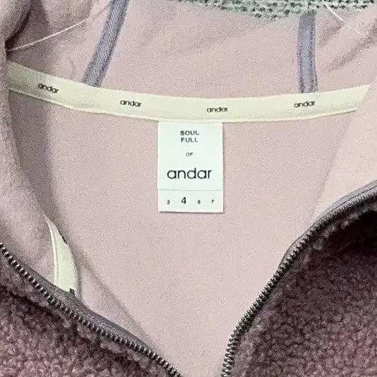 [BUNJANG] Andar Light Purple Fleece Hoodie / 안다르 라이트 퍼플 양털 뽀글이 후리스 후드 집업 4