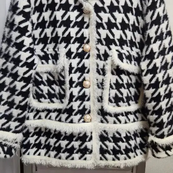 [BUNJANG] Houndstooth Jacket Cardigan / 쟈켓형 가디건
