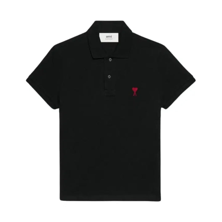 [BUNJANG] Ami Polo Shirt - Black/White / 아미 폴로셔츠 블랙/화이트 새상품