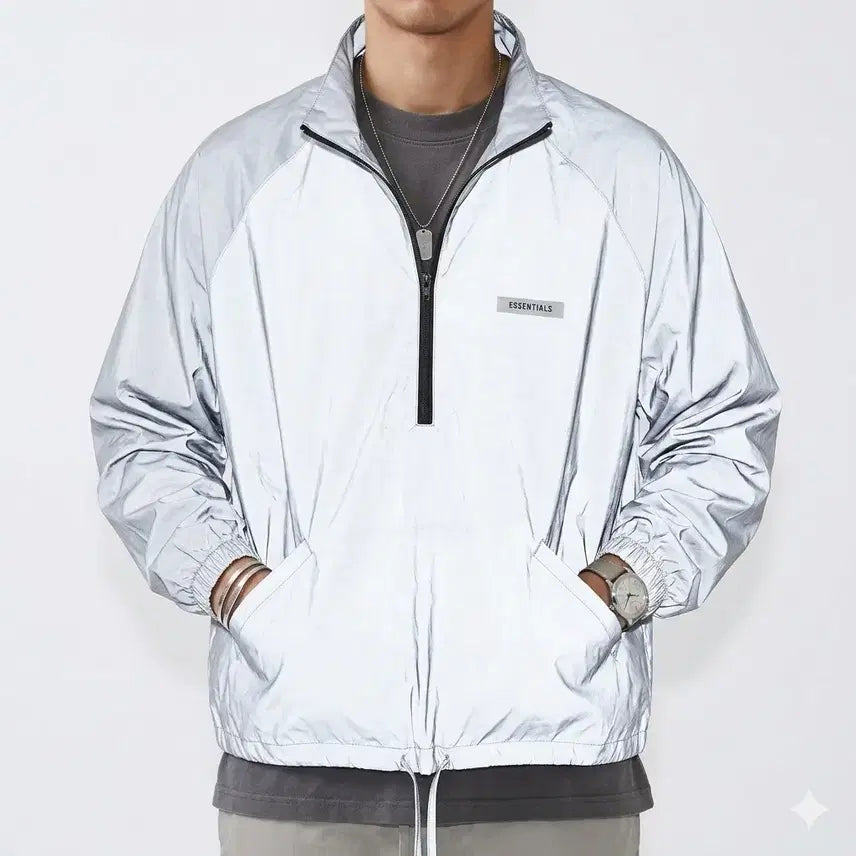 [BUNJANG] Fear of God Essentials 20SS Reflective Anorak Track Jacket Silver L / 에센셜 20SS 리플렉티브 아노락 트랙 자켓 실버 L (피어오브갓)