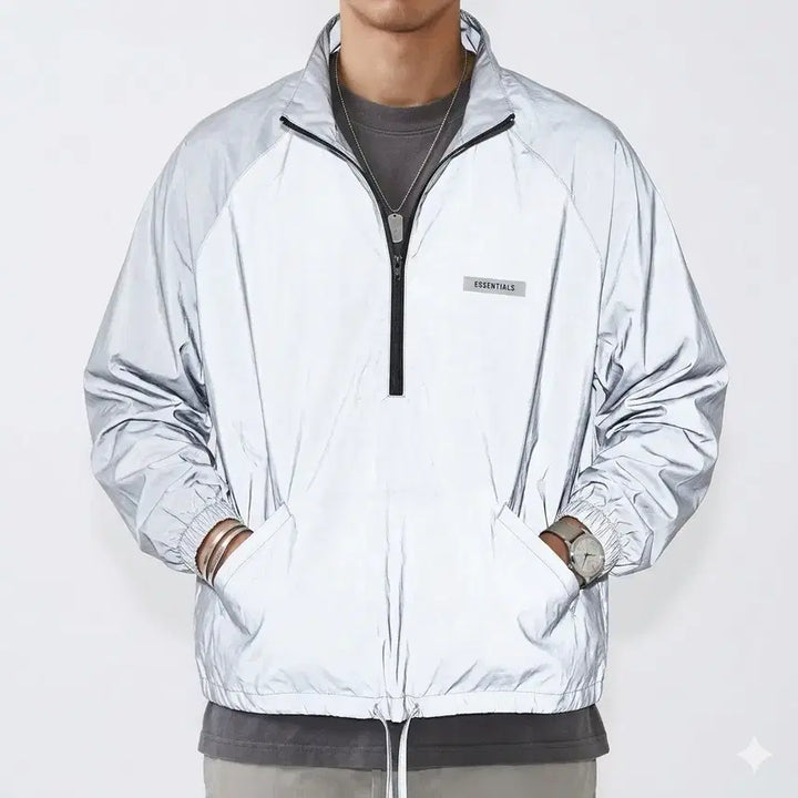 [BUNJANG] Fear of God Essentials 20SS Reflective Anorak Track Jacket Silver L / 에센셜 20SS 리플렉티브 아노락 트랙 자켓 실버 L (피어오브갓)