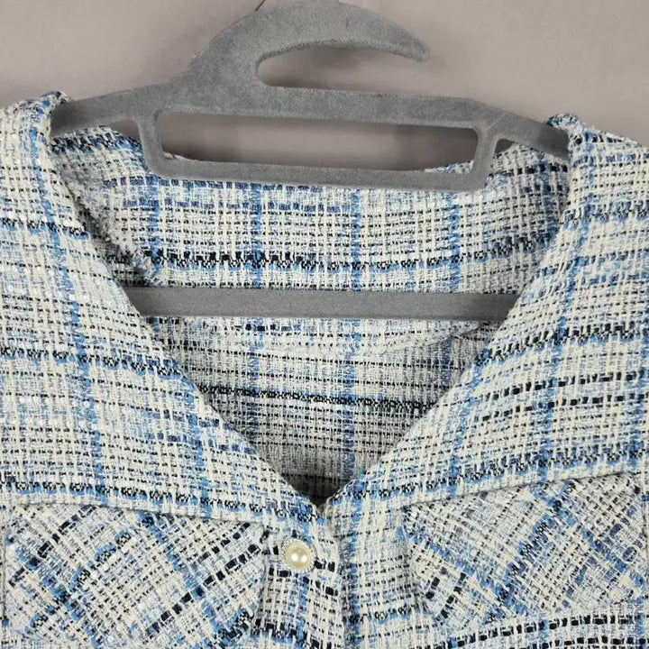 [BUNJANG] F Pearl Button Tweed Crop Short Jacket / [무료배송]여성 F 진주 단추 트위드 반팔 크롭 숏 자켓