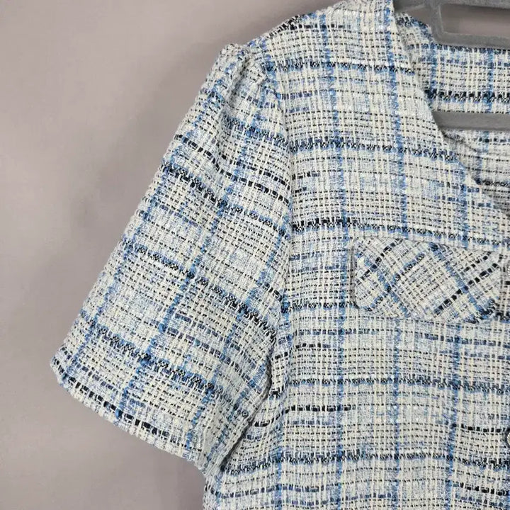 [BUNJANG] F Pearl Button Tweed Crop Short Jacket / [무료배송]여성 F 진주 단추 트위드 반팔 크롭 숏 자켓