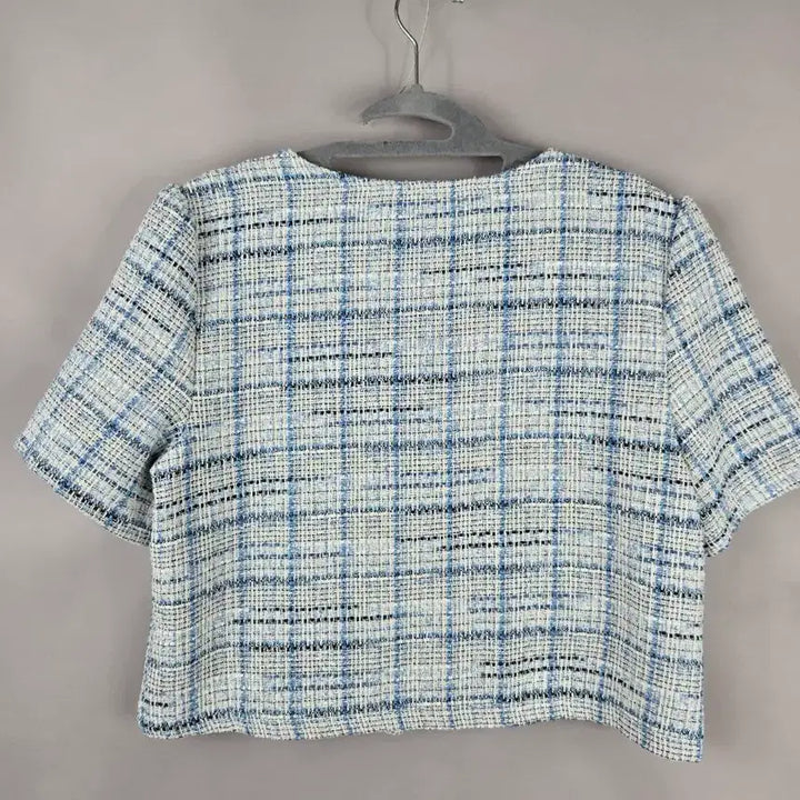 [BUNJANG] F Pearl Button Tweed Crop Short Jacket / [무료배송]여성 F 진주 단추 트위드 반팔 크롭 숏 자켓