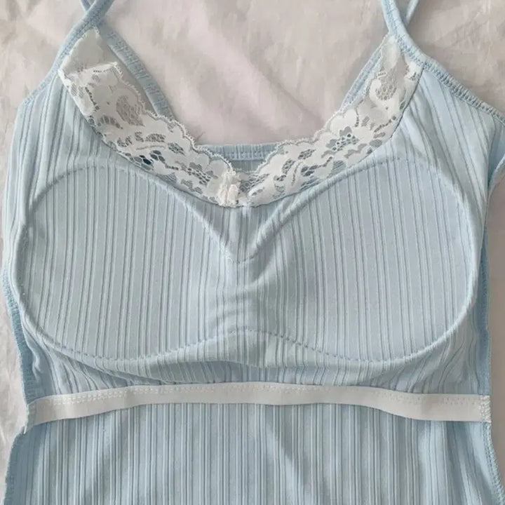 [BUNJANG] Sky Blue Lace Camisole / 하늘색 레이스 나시 팔아영