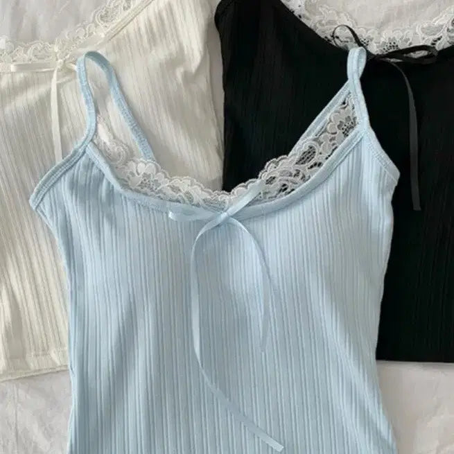 [BUNJANG] Sky Blue Lace Camisole / 하늘색 레이스 나시 팔아영