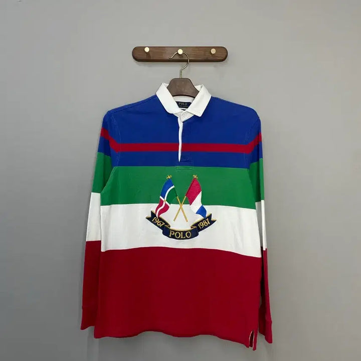 [BUNJANG] Polo Ralph Lauren CP-93 Cross Flag Rugby Shirt / 폴로 랄프로렌 CP-93 크로스 플래그 스트라이프 럭비셔츠 H2440