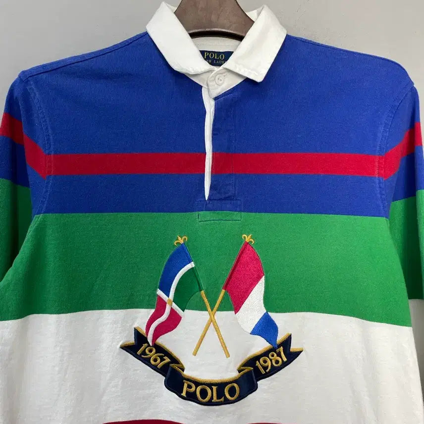 [BUNJANG] Polo Ralph Lauren CP-93 Cross Flag Rugby Shirt / 폴로 랄프로렌 CP-93 크로스 플래그 스트라이프 럭비셔츠 H2440