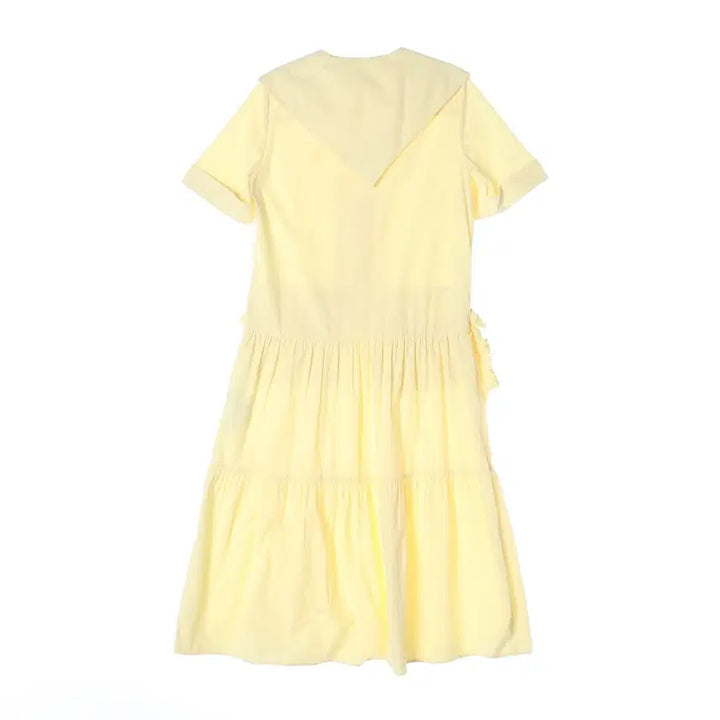 [BUNJANG] Lucky Chouette Sailor Collar Frill Long Dress / 럭키슈에뜨 23SS 세일러 칼라 프릴 디테일 롱 원피스