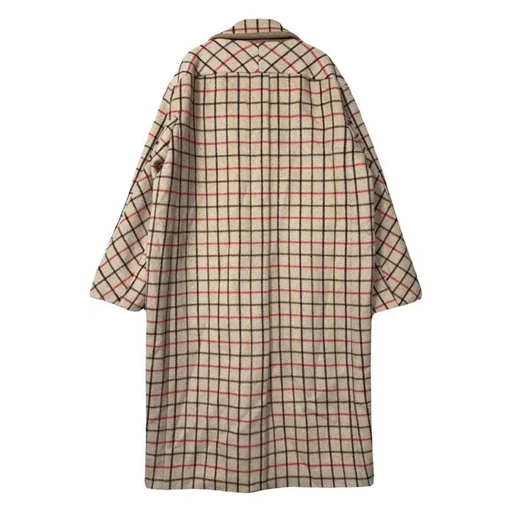 [BUNJANG] JUCY JUDY Check Beige Wool Mac Coat XS / 쥬씨쥬디 체크 베이지 울 맥코트 XS