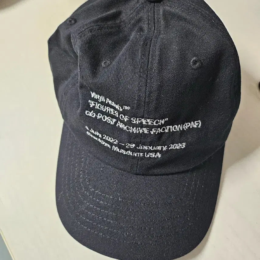 [SOLD OUT] 오프화이트 x 포스트 아카이브 팩션 피규어 오브 스피치 캡 라이트 블랙