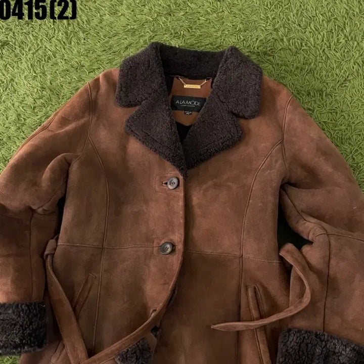 [BUNJANG] A.L.A MODE Suede Mouton Coat Brown / A.L.A MODE 스웨이드 무스탕 코트 브라운