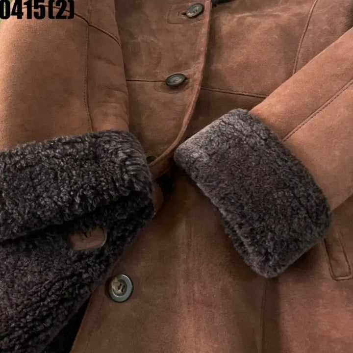 [BUNJANG] A.L.A MODE Suede Mouton Coat Brown / A.L.A MODE 스웨이드 무스탕 코트 브라운