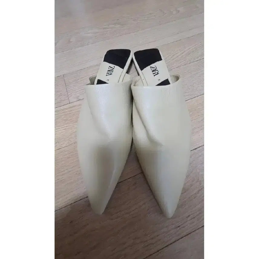 [BUNJANG] ZARA Stiletto Mule Slippers - Beige, Size 38 / zara 자라 스틸레토 뮬 슬리퍼 -베이지, 38