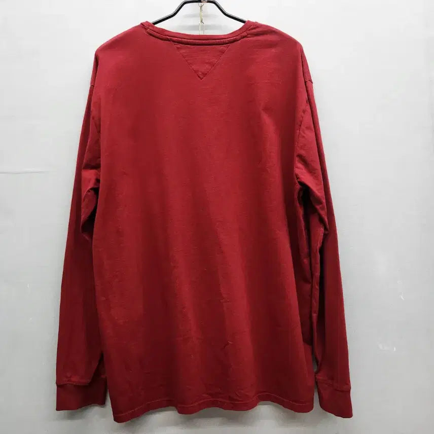[BUNJANG] Tommy Hilfiger Logo Burgundy Long Sleeve Shirt XL / 타미힐피거 로고 버건디 롱슬리브 긴팔 XL(XL)