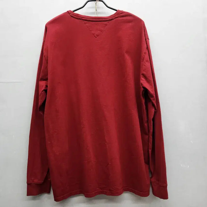 [BUNJANG] Tommy Hilfiger Logo Burgundy Long Sleeve Shirt XL / 타미힐피거 로고 버건디 롱슬리브 긴팔 XL(XL)