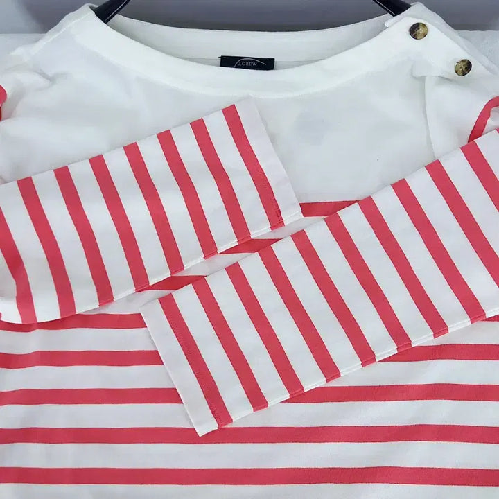 [SOLD OUT] 제이크루 여성 춘추 스트라이프 긴팔티 화이트M (HU43878)