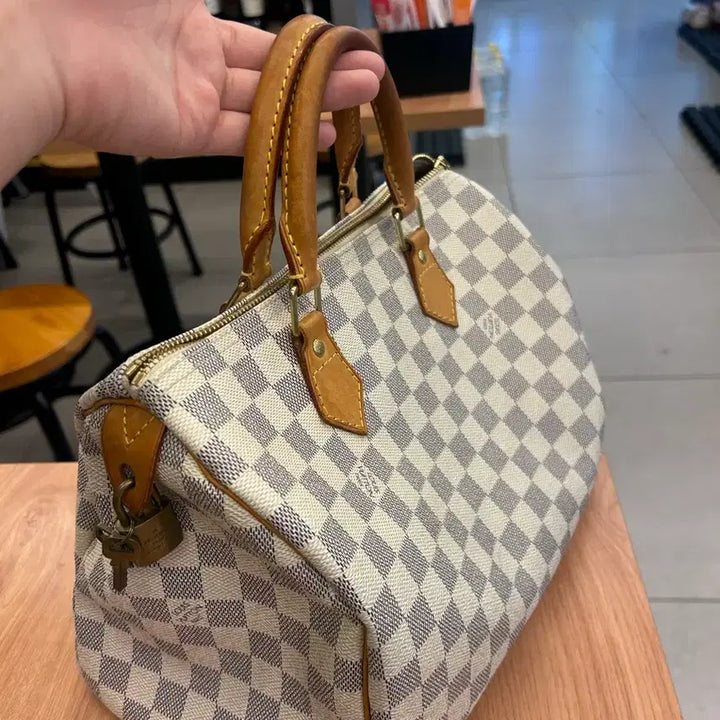 [BUNJANG] Louis Vuitton Damier Azur Speedy 30 Handbag / 루이비통 다미에 아주르 스피디 30