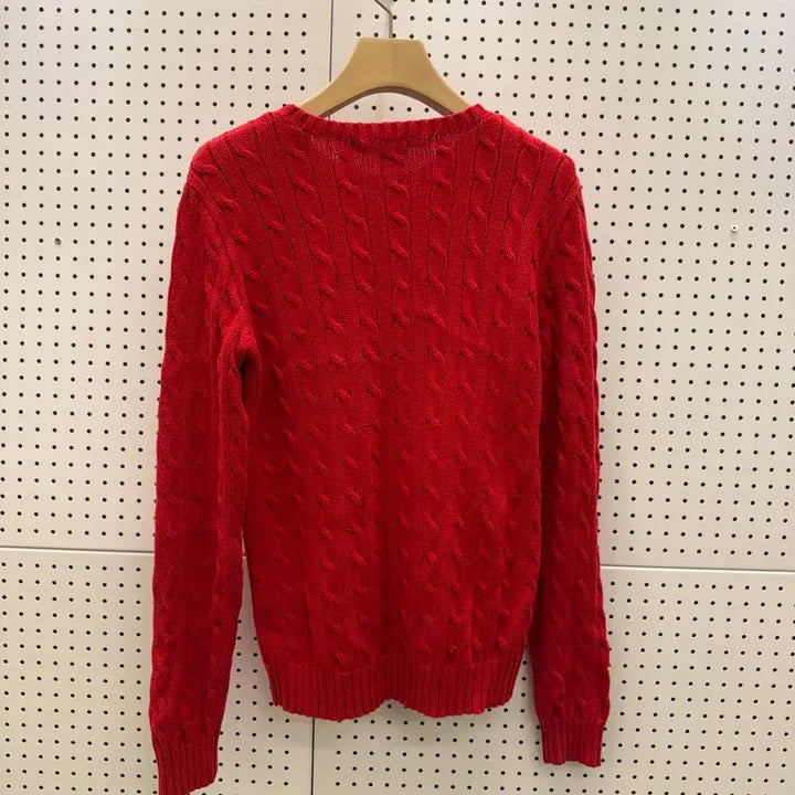 [BUNJANG] Polo Ralph Lauren Cable Knit Sweater Red / 폴로랄프로렌 케이블 니트 스웨터 레드 U1552