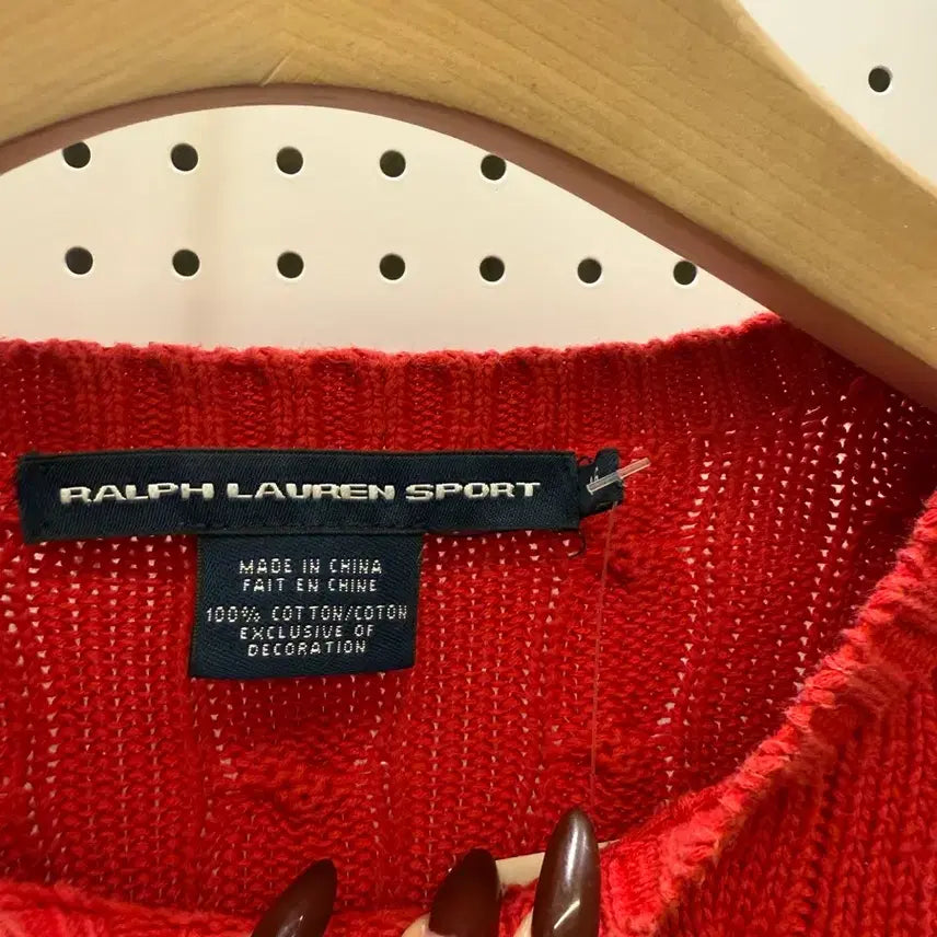 [BUNJANG] Polo Ralph Lauren Cable Knit Sweater Red / 폴로랄프로렌 케이블 니트 스웨터 레드 U1552