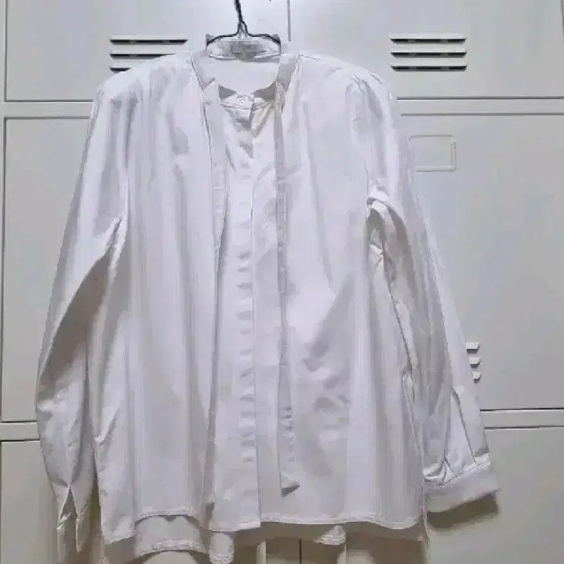 [BUNJANG] White Tie Shirt Blouse / 타이 셔츠 블라우스  -화이트, 프리