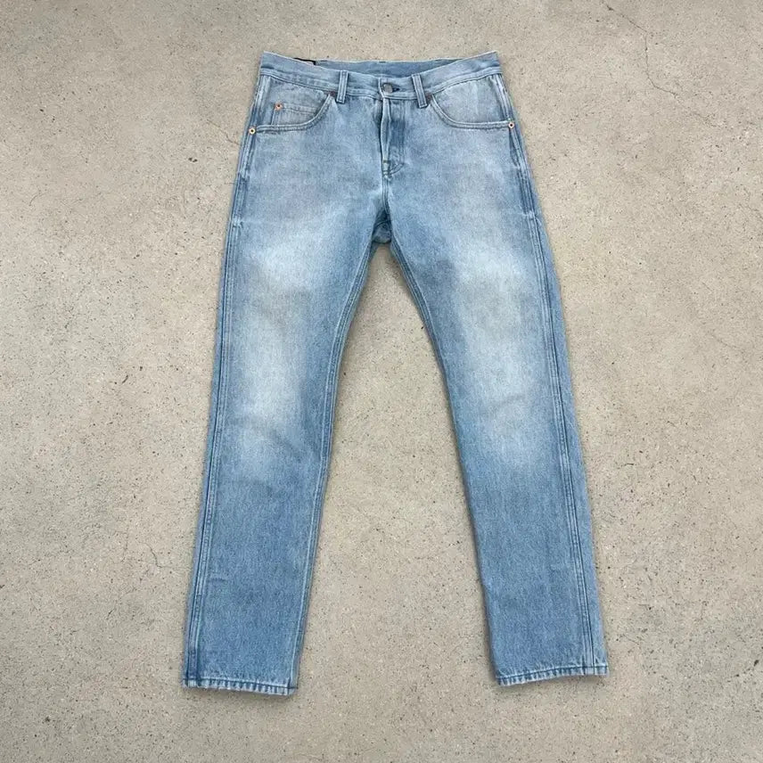 [BUNJANG] Gucci Web Stripe Tapered Denim Pants / 구찌 웹 스트라이프 테이퍼드 데님 팬츠