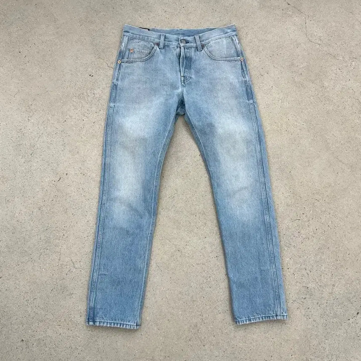 [BUNJANG] Gucci Web Stripe Tapered Denim Pants / 구찌 웹 스트라이프 테이퍼드 데님 팬츠
