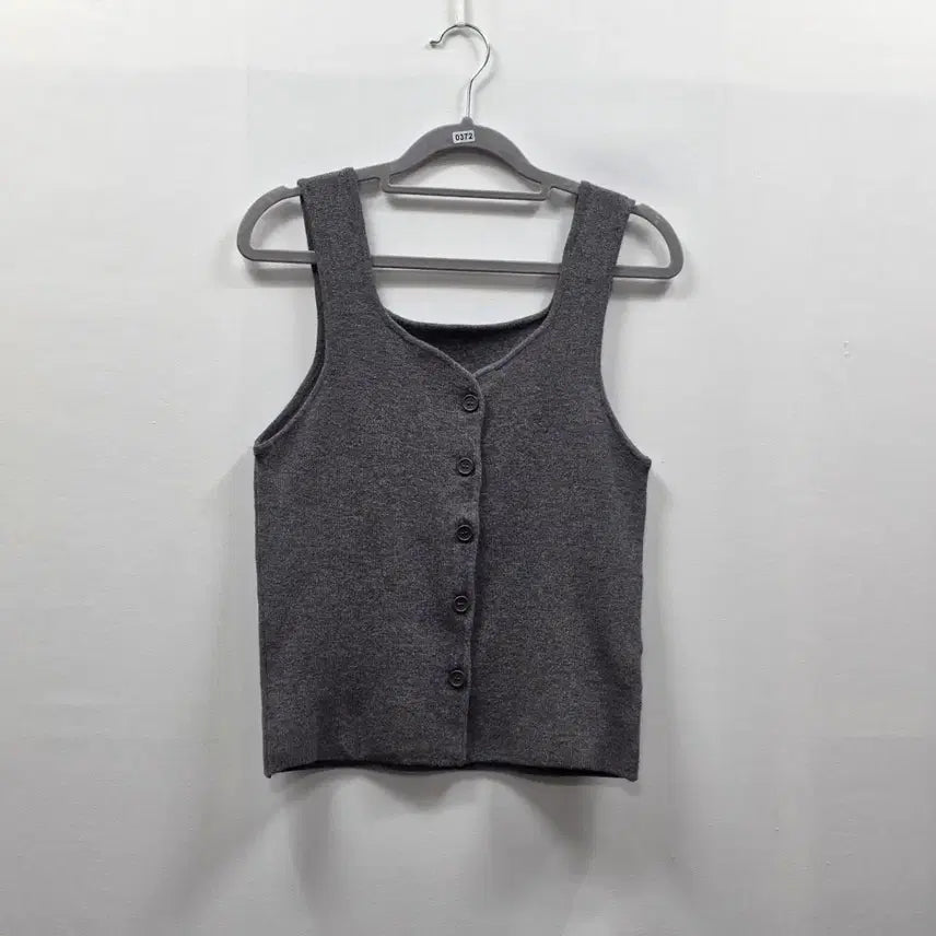 [SOLD OUT] 0372 더엣지 회색 니트 민소매 조끼 가디건 90