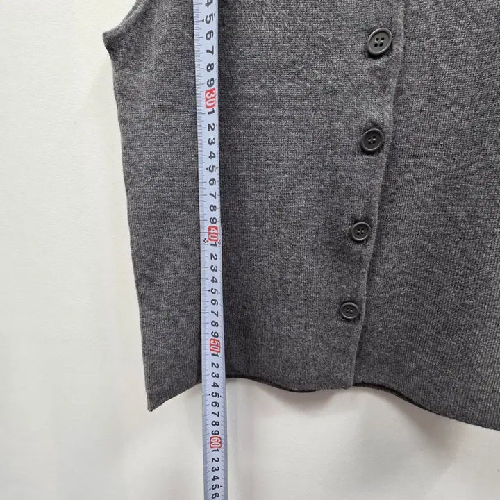 [SOLD OUT] 0372 더엣지 회색 니트 민소매 조끼 가디건 90