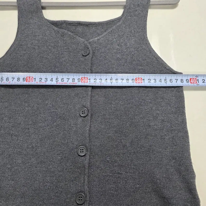 [SOLD OUT] 0372 더엣지 회색 니트 민소매 조끼 가디건 90