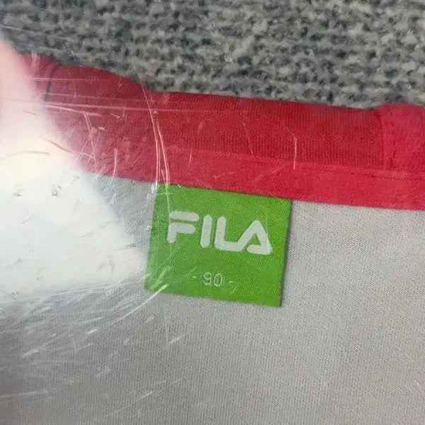 [BUNJANG] Fila Red Logo Functional Hoodie Jacket / 휠라 레드 로고 기능성 후드집업 90