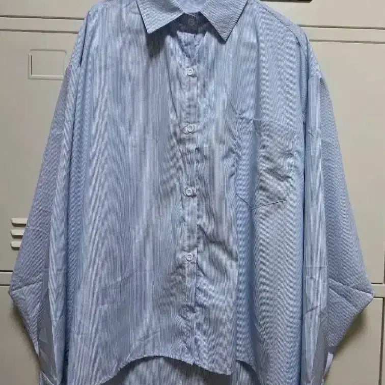 [BUNJANG] Overfit Striped Shirt - Blue, Free Size / 오버핏 스트라이프 셔츠 - 블루,프리