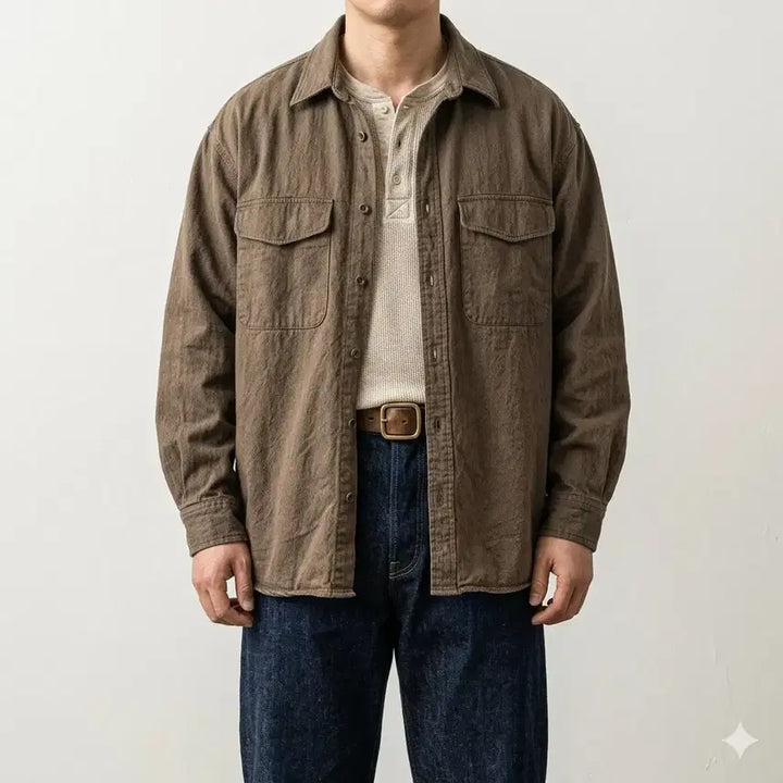 [BUNJANG] Beaker Original 22FW Cotton Nylon Oversized Shirt Jacket / 비이커 오리지널 22FW 면나일론 오버핏 셔켓 002(100)