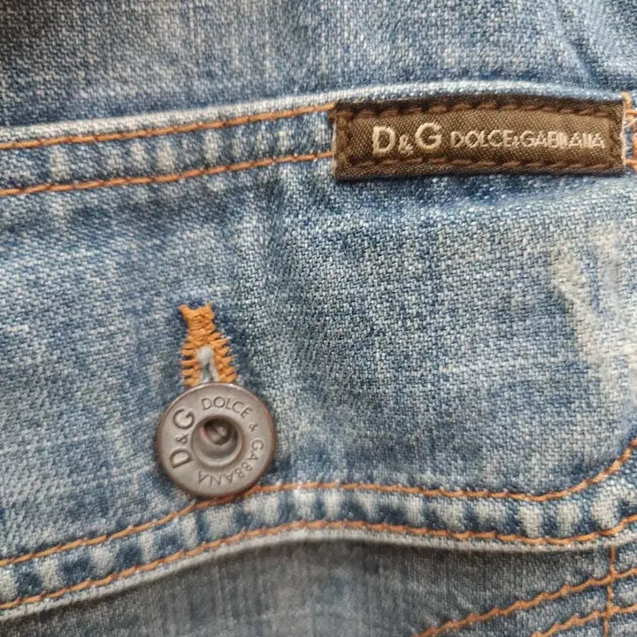 [BUNJANG] Dolce &amp; Gabbana Denim Bomber Jacket / 돌체엔가바나 빅자수로고 데님 보머 자켓