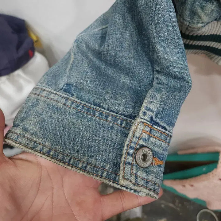 [BUNJANG] Dolce &amp; Gabbana Denim Bomber Jacket / 돌체엔가바나 빅자수로고 데님 보머 자켓