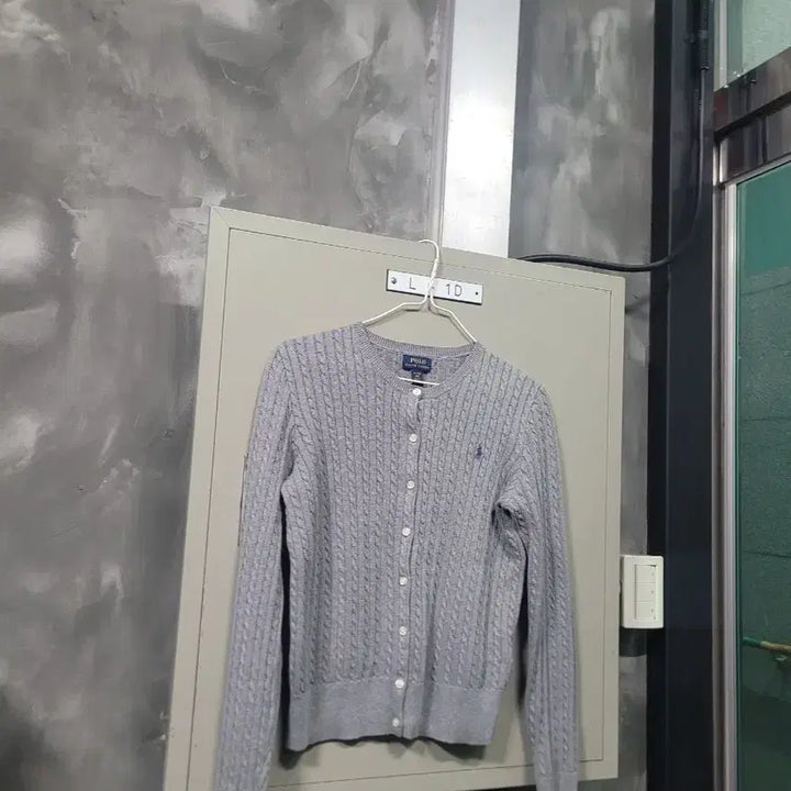 [BUNJANG] Polo Gray Cable Knit Cardigan / POLO 폴로 꽈배기 그레이 니트 가디건 S사이즈
