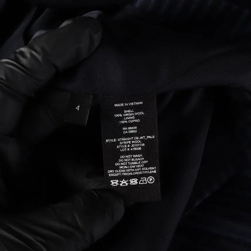 [BUNJANG] Theory Striped Virgin Wool Double-Breasted Jacket / 띠어리 스트라이프 버진 울 100% 더블 브레스트 재킷