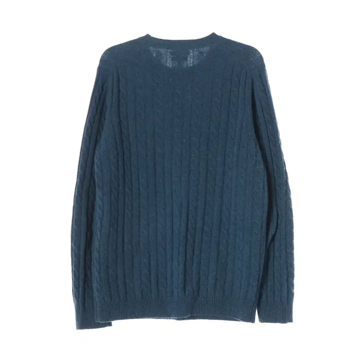 [BUNJANG] Massimo Dutti Cable Knit Wool Cashmere Round Sweater Blue / 마시모두띠 케이블 니트 울 캐시미어 라운드 스웨터 블루