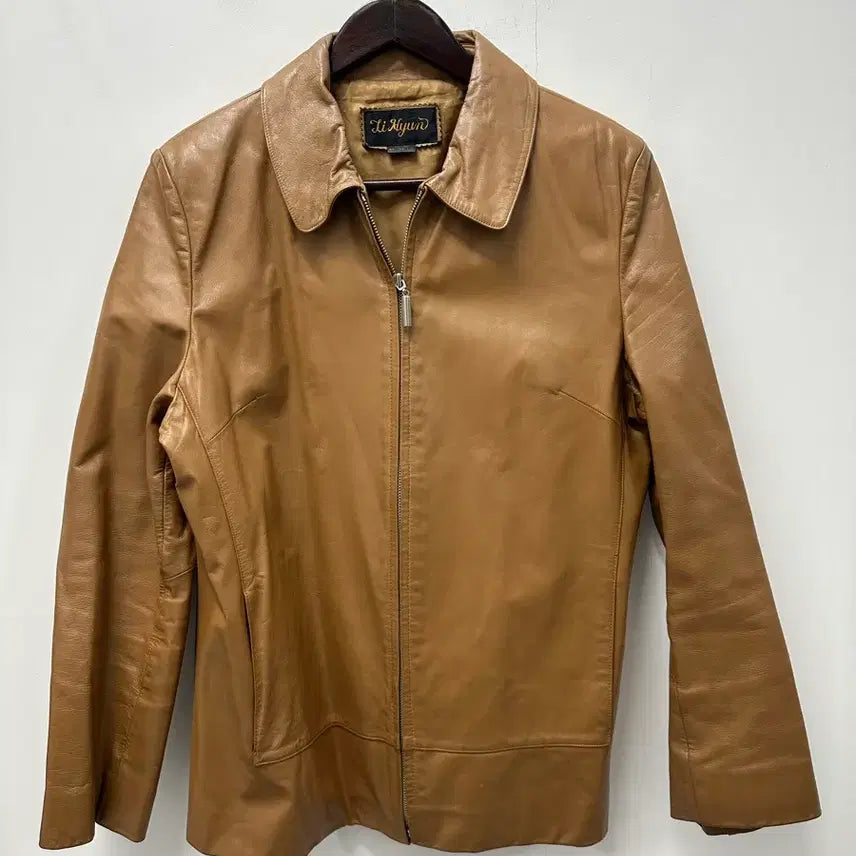 [BUNJANG] Li Kyun Leather Jacket Brown / [만원 아라비아빈티지] Li Kyun 소가죽 자켓 브라운 88