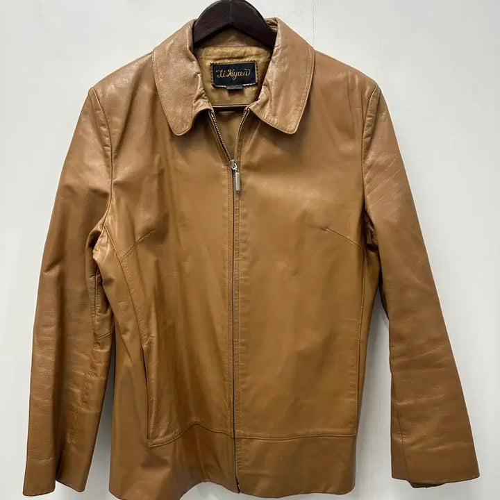 [BUNJANG] Li Kyun Leather Jacket Brown / [만원 아라비아빈티지] Li Kyun 소가죽 자켓 브라운 88
