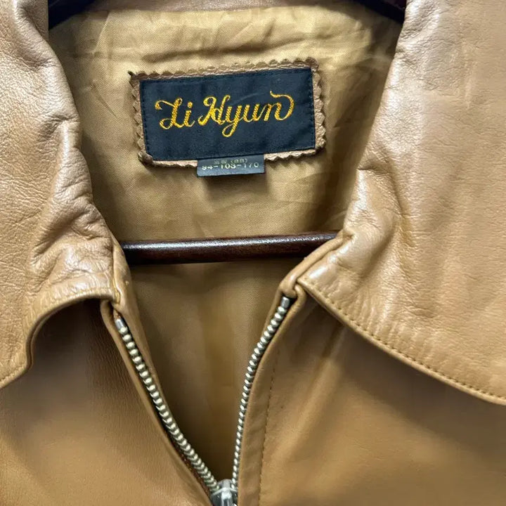 [BUNJANG] Li Kyun Leather Jacket Brown / [만원 아라비아빈티지] Li Kyun 소가죽 자켓 브라운 88