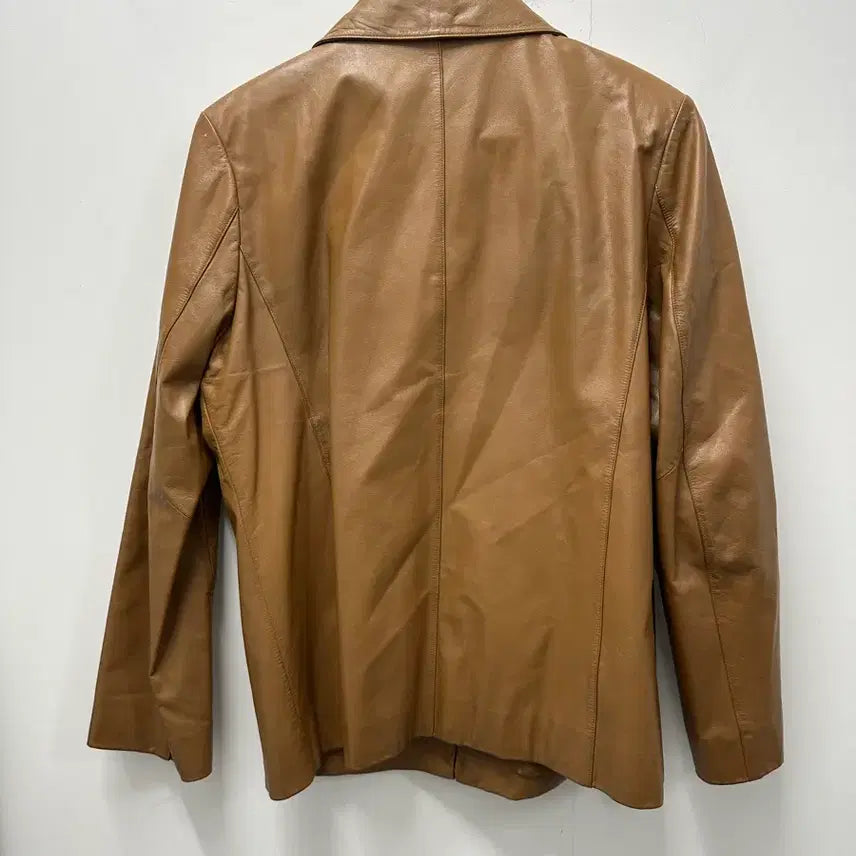 [BUNJANG] Li Kyun Leather Jacket Brown / [만원 아라비아빈티지] Li Kyun 소가죽 자켓 브라운 88