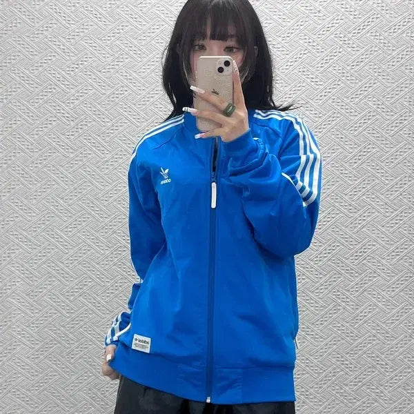 [BUNJANG] Adidas Superstar Retro Track Pattern Jersey Zip-Up Jacket / 아디다스 슈퍼스타 희귀 레트로 트랙패턴 져지 집업 100 C10789